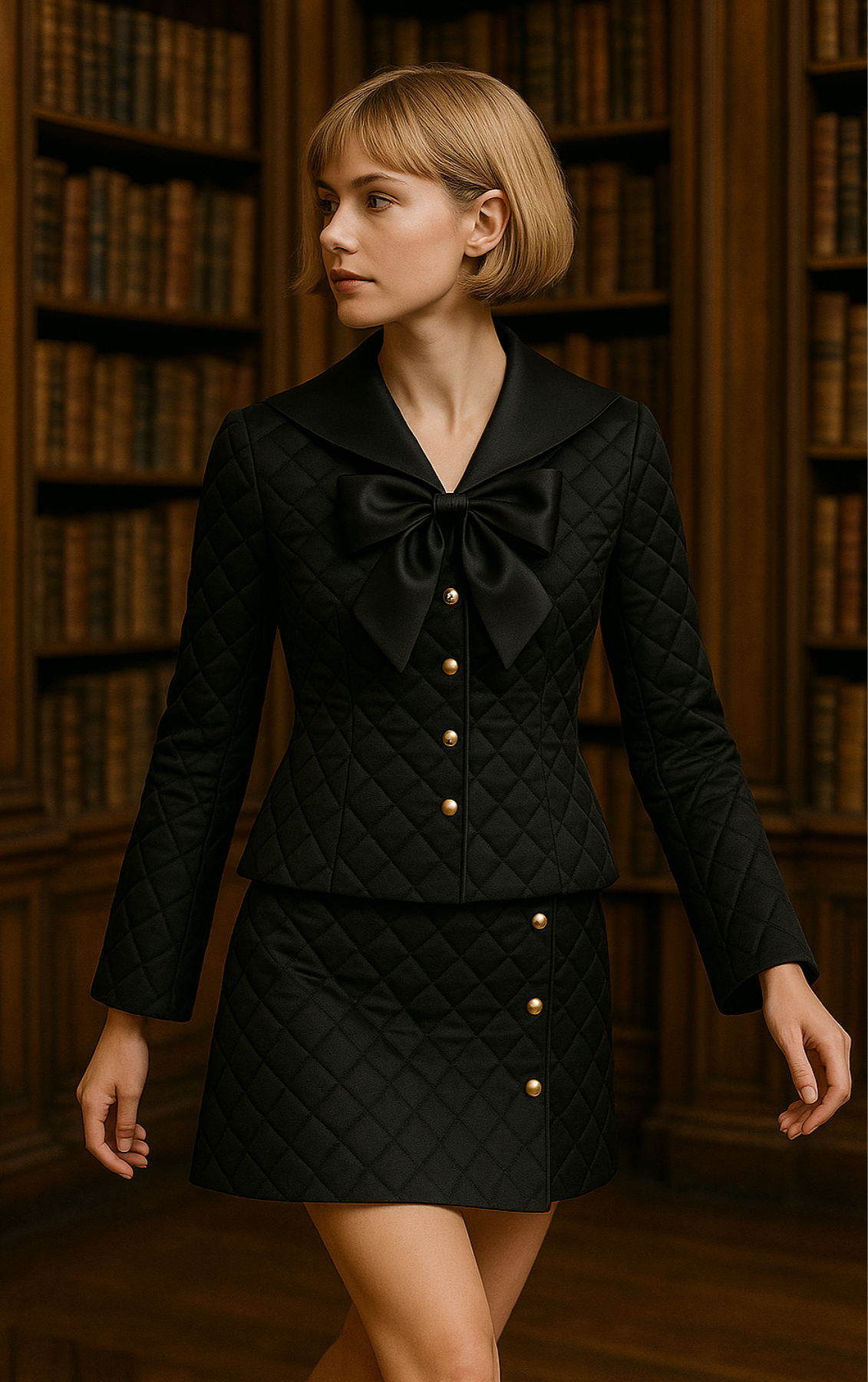 Daiya Sailor-Inspired Quilted Jacket
